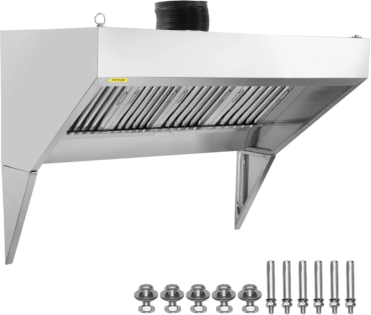 VEVOR 9FT Cappa aspirante, cappa da cucina, professionale, ristoranti, acciaio inox, VEVOR Cappa di Aspirazione Commerciale, Cappa di Ventilazione