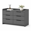 Cassettiera in legno MDF grigia 6 cassetti