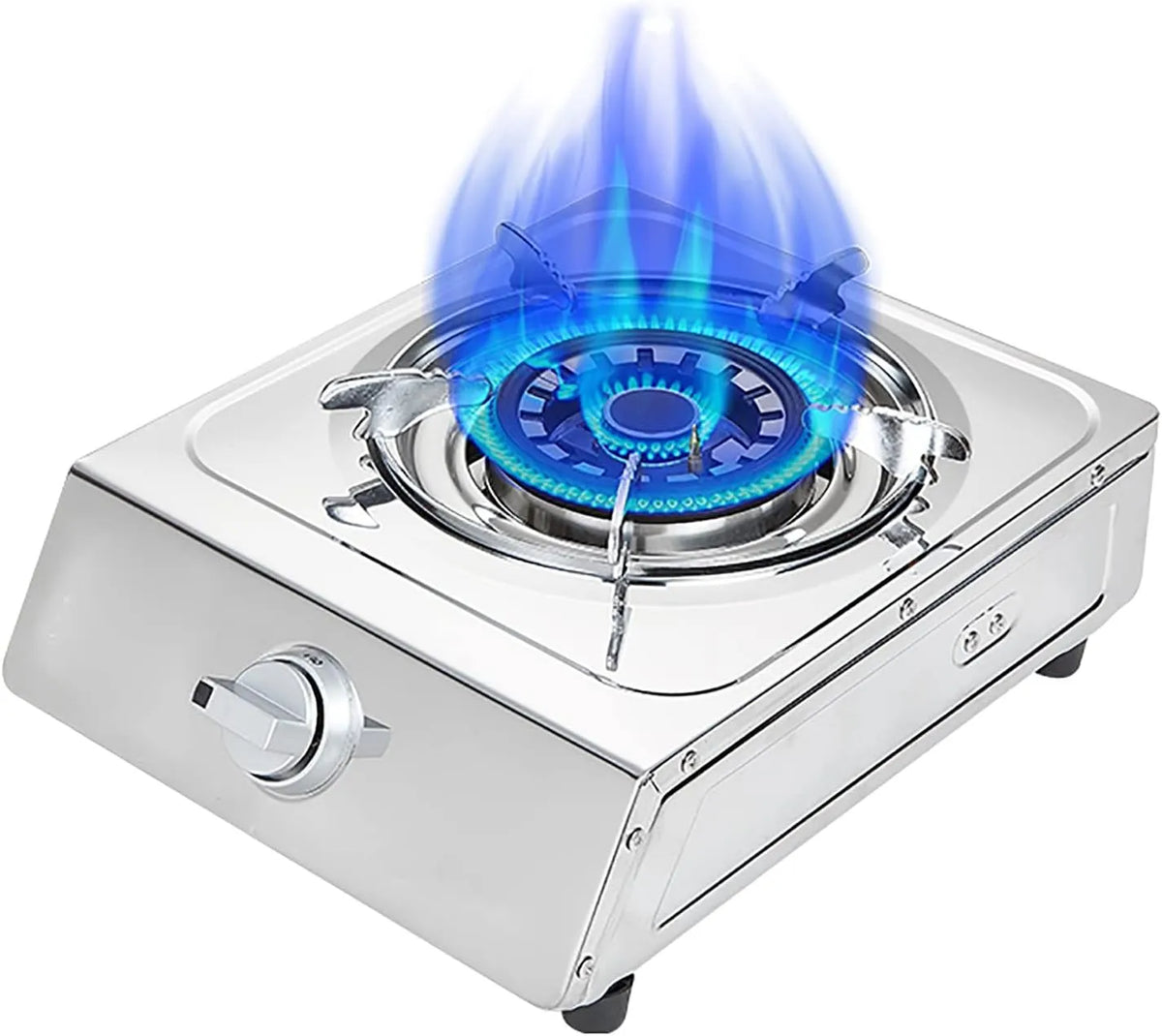 Piano cottura a gas, acciaio inox, fornello a gas, pannello in acciaio inossidabile facile da pulire, protezione automatica contro la fiamma e