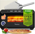 Forno elettrico per pizza, 12 pollici, 2000 W, esterno, pietra refrattaria, Turbotronic Forno per pizza elettrica fino a 430 °C per 31 cm, Pizza New
