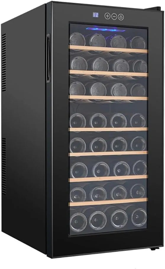 Cantinetta vino, 32 bottiglie, 11 a 18 °C, vetro, libera installazione, Grande Frigorifero per Vino Indipendente con Controllo Digitale della