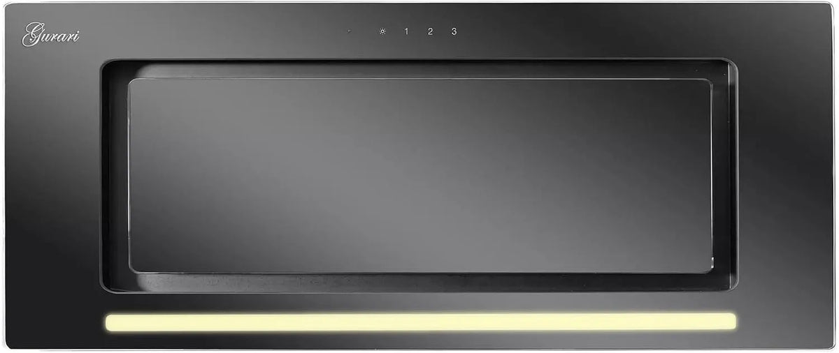 Cappa aspirante m3/h, 70 cm, 1000 m3/h, cappa da cucina, illuminazione LED, 3 velocità, da incasso, touch, nero, TouchControl, Gurari GCH 217 cappa a