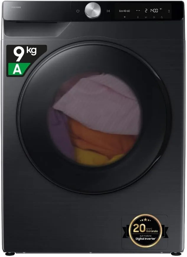 Samsung WD90DG6G94BB 85H Lavasciuga, 9+5 kg, 60 L, lavatrice, asciugatrice, Wi-Fi, stretto, AI Wash, Samsung Lavasciuga Slim AI Control EcoDosatore