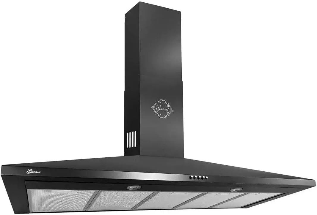 Cappa aspirante, 120 cm, 1000 m3/h, cappa da cucina, scarico e ricircolo, montaggio a parete, 3 livelli, nero, Filtri in Metallo Lavabili ❖ Cappa da