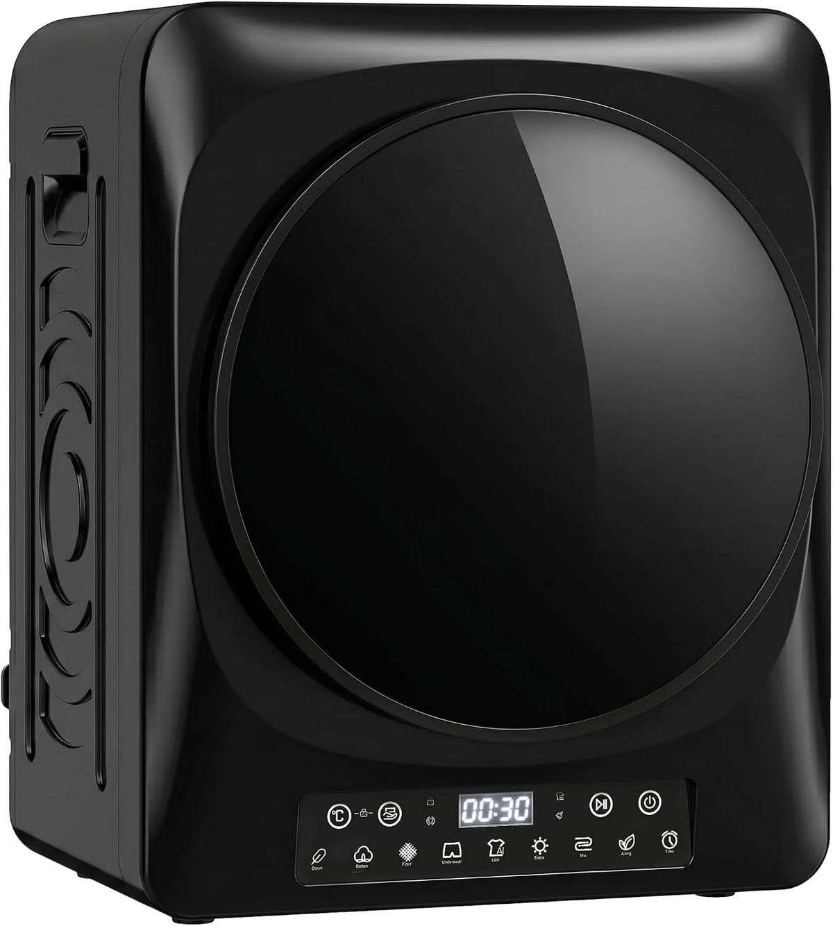 Asciugatrice, 1000 W, 9 programmi, 5 kg, nero, HOMCOM Mini asciugatrice senza scarico 5kg 9 programmi 1000W Nero