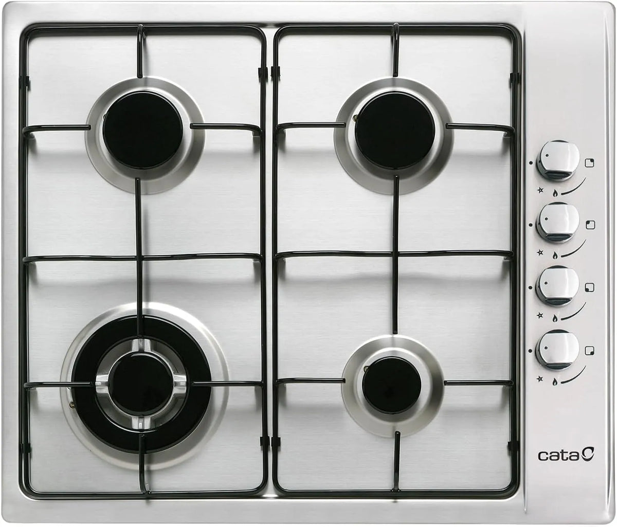Cata 8kW Piano cottura a gas, 58 cm, fornello a gas, CATA GI 6031 Piano cottura a gas 4 bruciatori smaltati accensione elettronica integrata nel