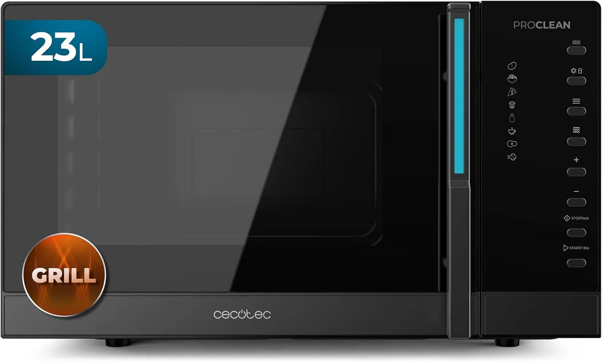 Cecotec Forno a microonde, 23 L, 800/1000 W, grill, timer, scongelamento, timer 60 min, piatto girevole 285 mm, 5 livelli di potenza, cottura uniforme