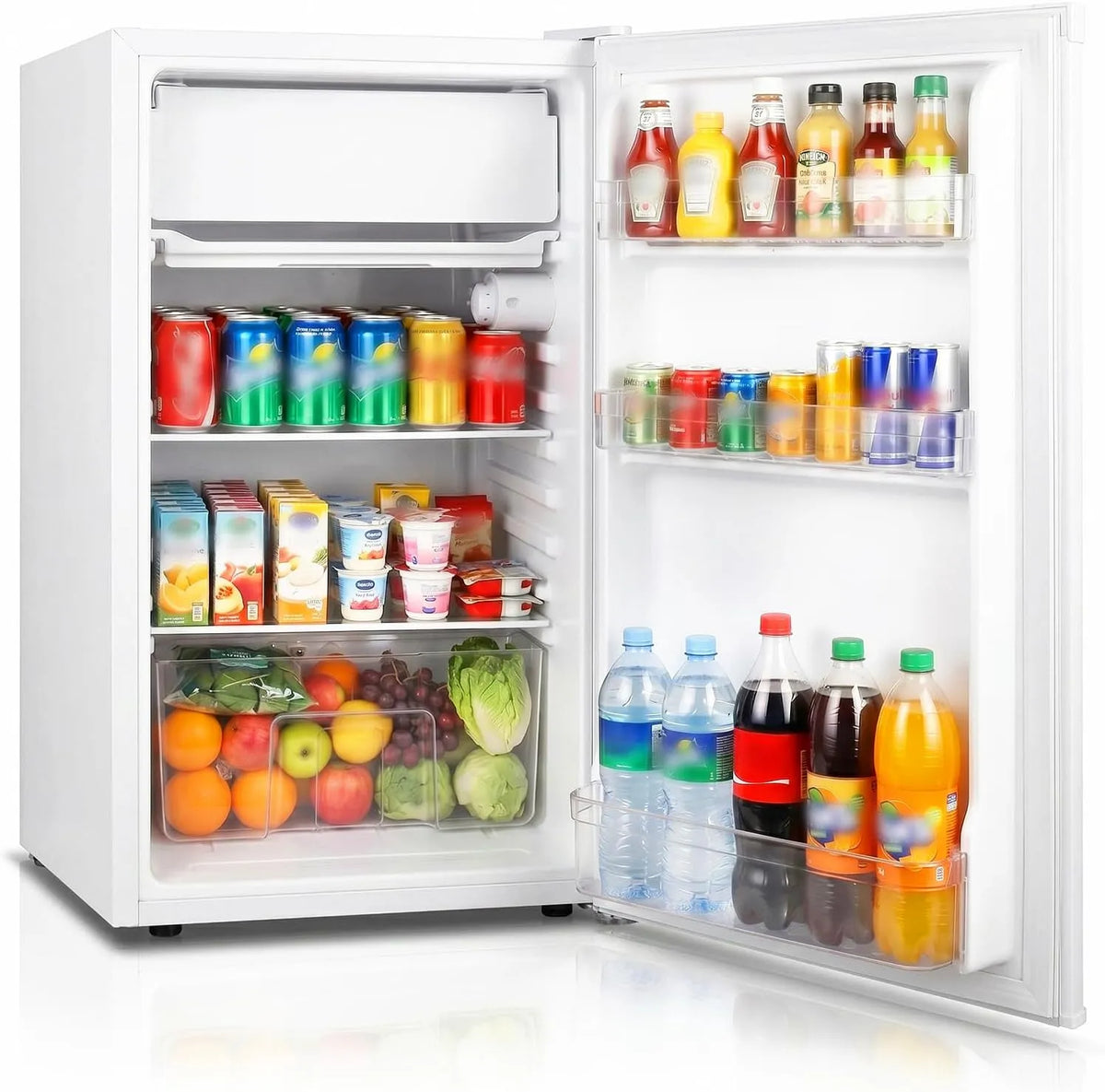Congelatore, 91 L, freezer verticale, bianco, termostato regolabile a 7 livelli, porta singola, bassa rumorosità, ideale per ufficio, camera e