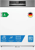 Bosch Serie 6 SMI6ECS12E Lavastoviglie, da incasso, argento, Bosch SMI6ECS12E Serie 6 Lavastoviglie incasso con frontalino Silver
