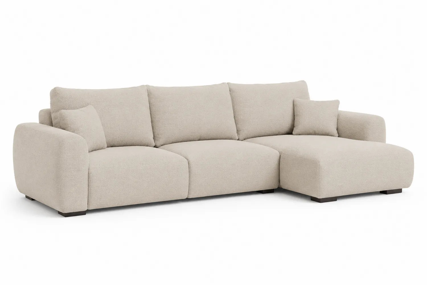 Divano angolare in tessuto beige