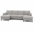 Divano ad angolo in tessuto con chaise longue