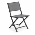 Sedia pieghevole in alluminio e textilene grigio scuro 45x54x81 cm