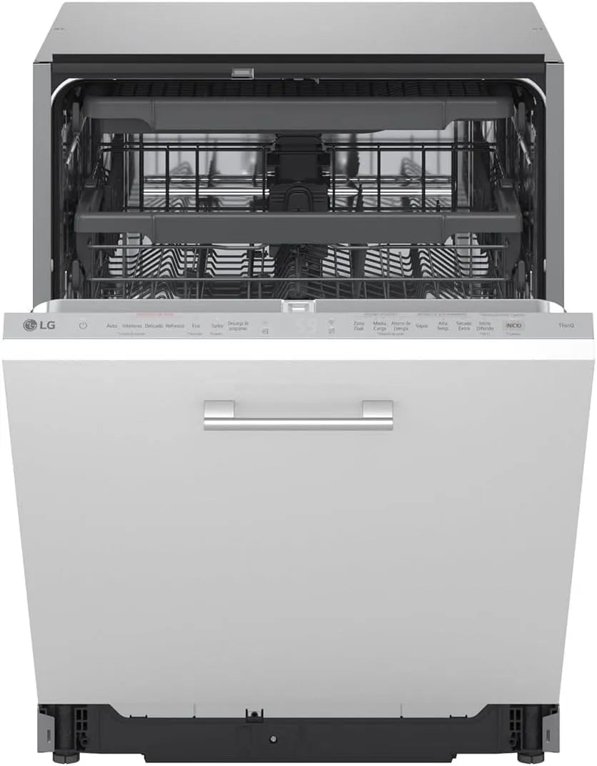 LG Serie 3 DB375TXS Lavastoviglie, 44 dB, classe energetica A, da incasso, Wi-Fi, vapore, acciaio inox, Sistema QuadWash con 4 Bracci Irroratori