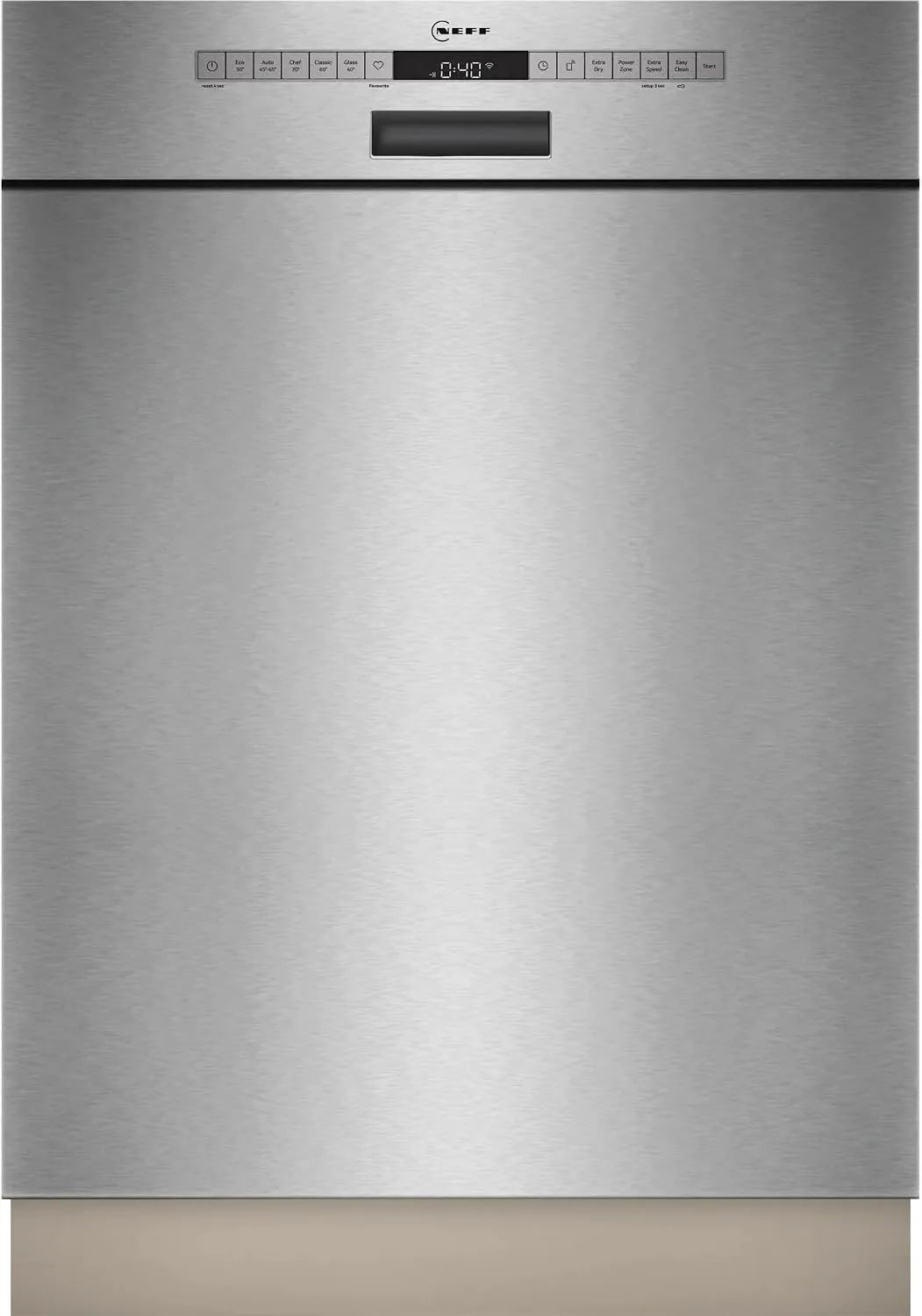 NEFF S125ECS15E Lavastoviglie, 60 cm, acciaio inox, forte pulizia con Chef 70oC, N 50, lavabile in lavastoviglie, Made in Germany, cassetto, Open Dry