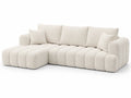 Divano componibile in tessuto bouclé con chaise longue