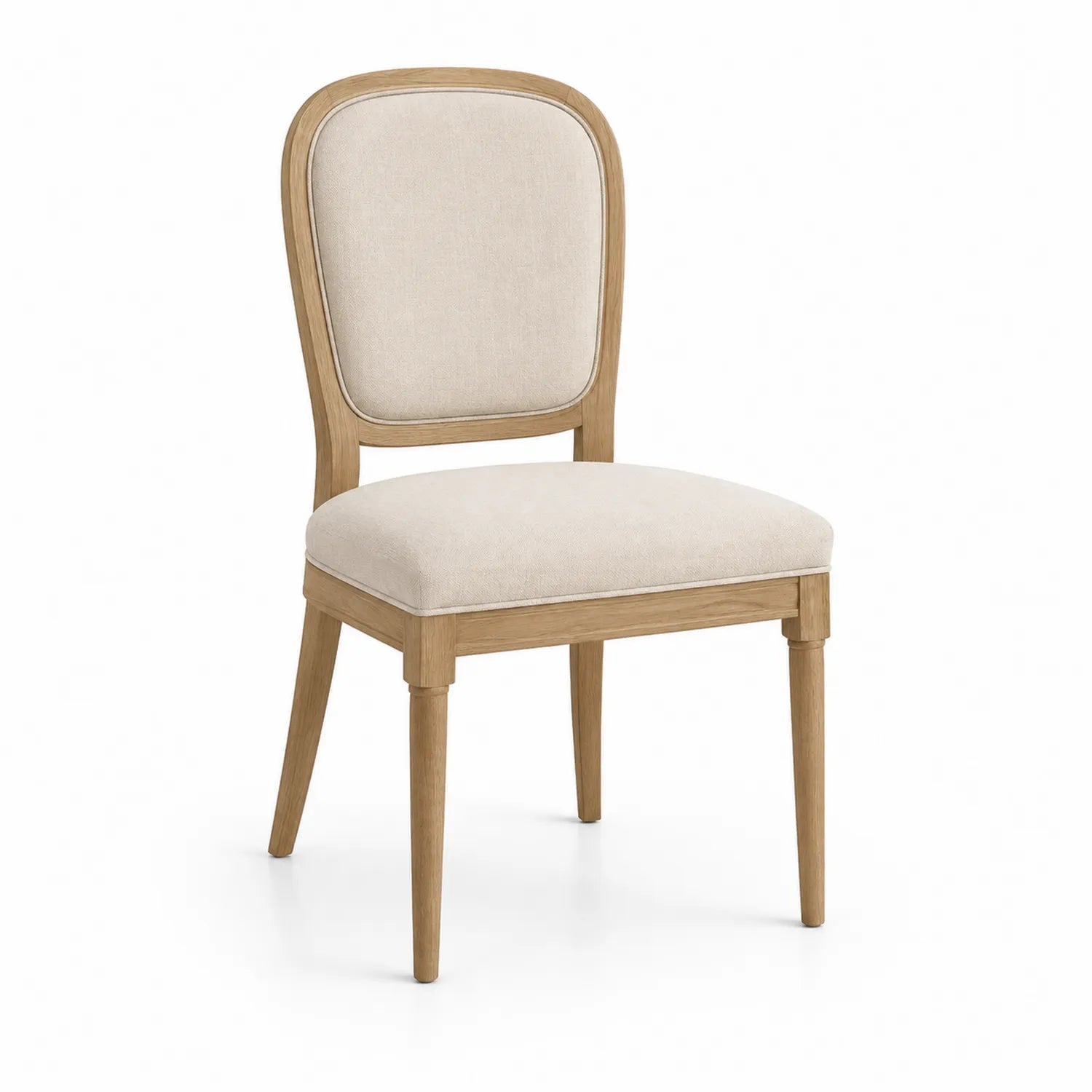 Sedia in legno e tessuto beige 95 cm