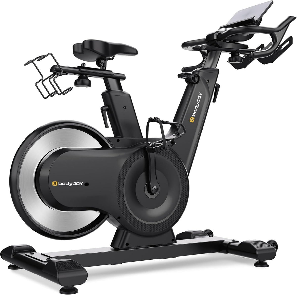 BodyJoy Bici da Spinning Magnetica Silenziosa e Stabile - funzionamento silenzioso, con display, 195 cm, 150 kg