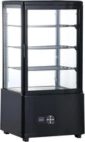 Prodotto 78 L, Vetrina Raffreddata Espositore, Ripiani Regolabili, Illuminazione a LED, Bianco e Nero Misura 45, 2 x 40, 6 x 96