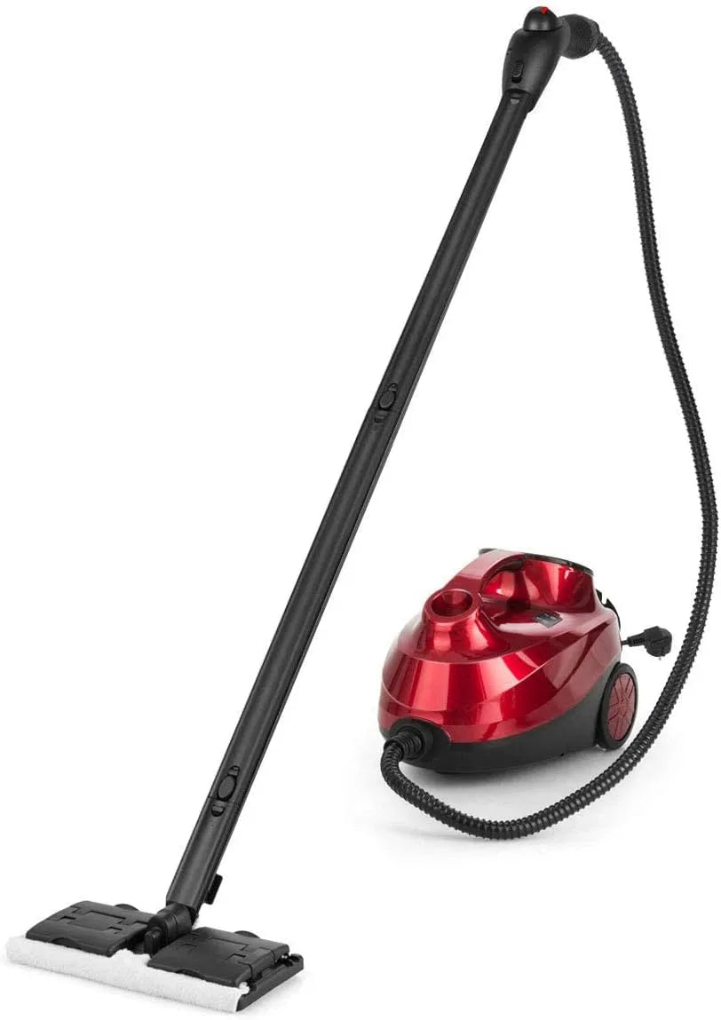 Pulitore a vapore, 114, 3x43, 2x22, 9 cm, 2000 W, professionale, rosso, Scopa a Vapore Elimina il 99, 9% di Virus