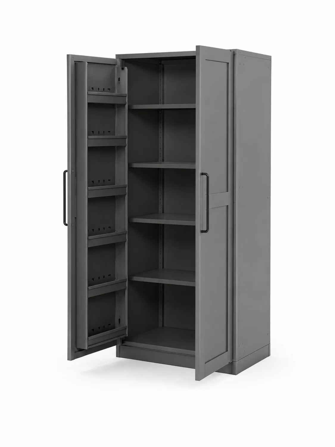 Armadio in Metallo Grigio con Ripiani Regolabili 180x90x40 cm