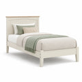 Letto Singolo in Legno Crema con Cuscini