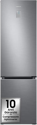 Samsung RL38C776ASR/EF Frigorifero combinato, 387 L, 59, 5 x 203 x 65, 8 cm, No Frost, Inverter, Wi-Fi, frigo con congelatore, argento, Motore Digital
