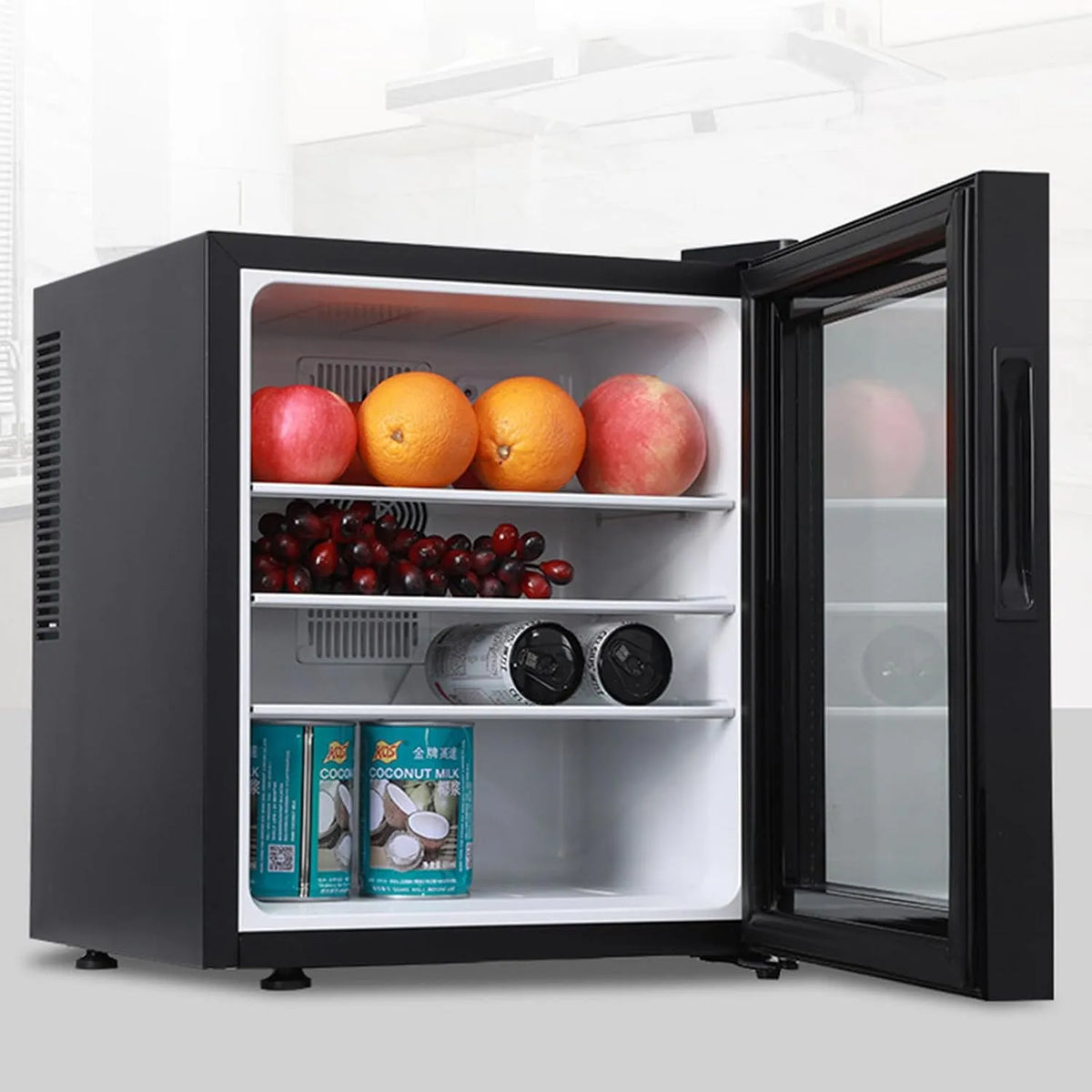 Congelatore, 20 L, 28 dB, vetro, freezer verticale, appartamento, frigorifero verticale da tavolo per ufficio, dormitorio, per bevande e snack