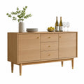 Credenza in legno con 2 ante e 3 cassetti marrone chiaro 120x40x80cm