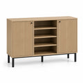 Credenza in Legno di Rovere con Ripiani e Ante