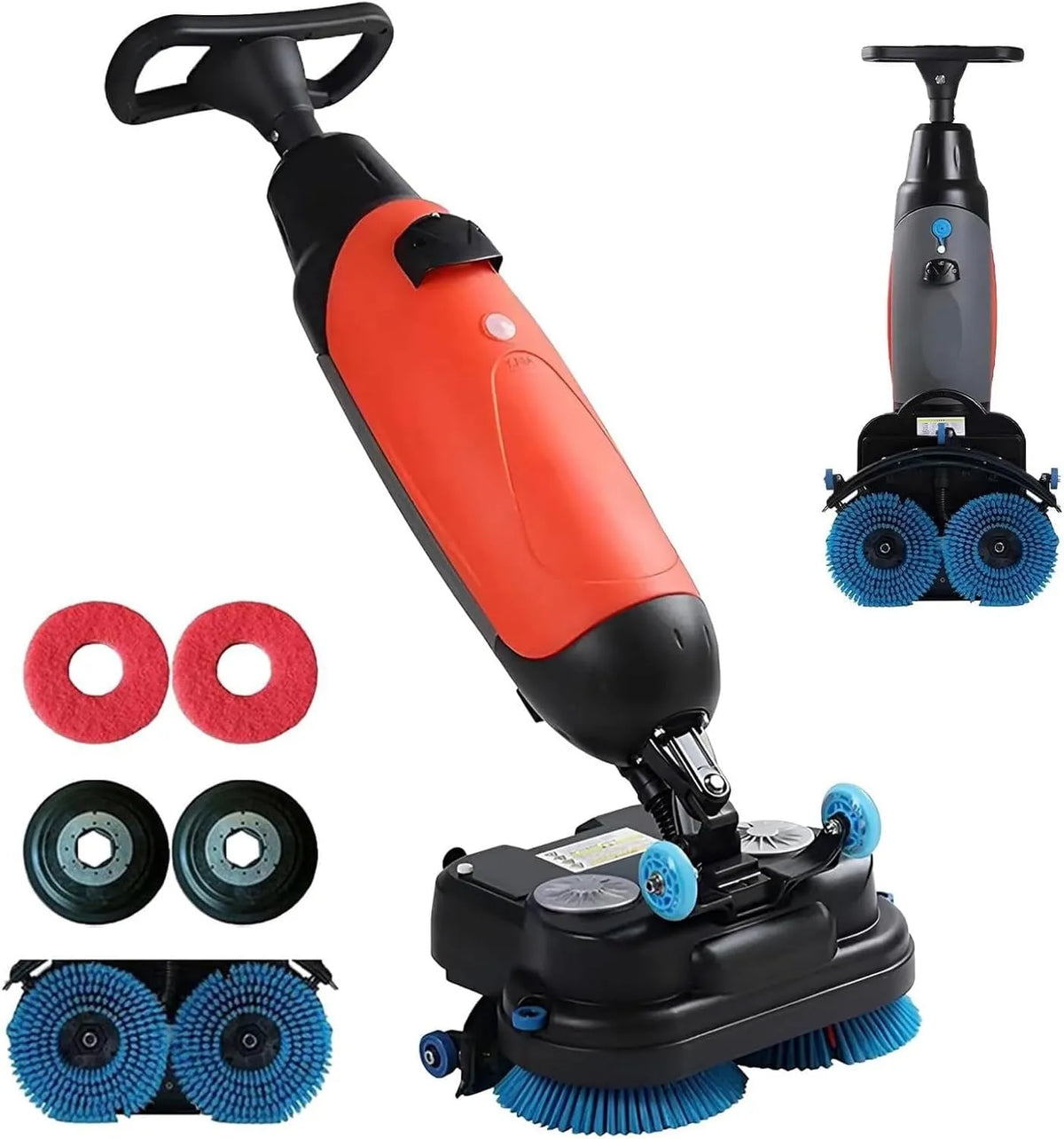 Lavasciuga, 43 cm, lavatrice, asciugatrice, professionale, Autonomia 100 Min per Uffici, 2 Spazzole Regolabili 240 Giri, Min, Rotazione 360°