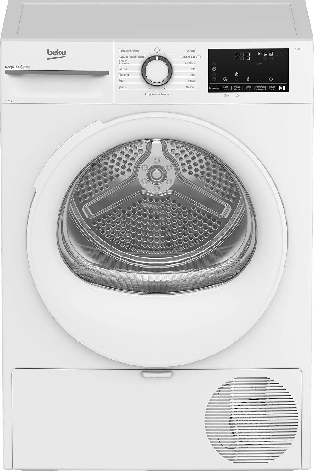 Beko BMT481WI Asciugatrice, 8 kg, classe energetica E, Inverter, Asciugatrice Beko BMT481WI Pompa di calore Capacità 8 Kg Motore Inverter Classe