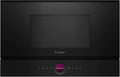 Bosch serie 8 BER7321B1 Forno a microonde, 38 x 60 cm, 900 W, 10 programmi, touch, da incasso, nero, fermata porta a destra, supporto per la pulizia