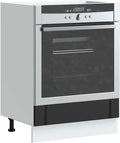 Forno a microonde, 60 x 46 x 81, 5 cm, Lucca - Armadietto da cucina con piedini regolabili, per forno e microonde, compatto, con cassetto e ripiano