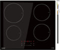 Piano cottura a induzione, 4 fuochi, 7200 W, piastra a induzione, Vetroceramica, 4 Zone