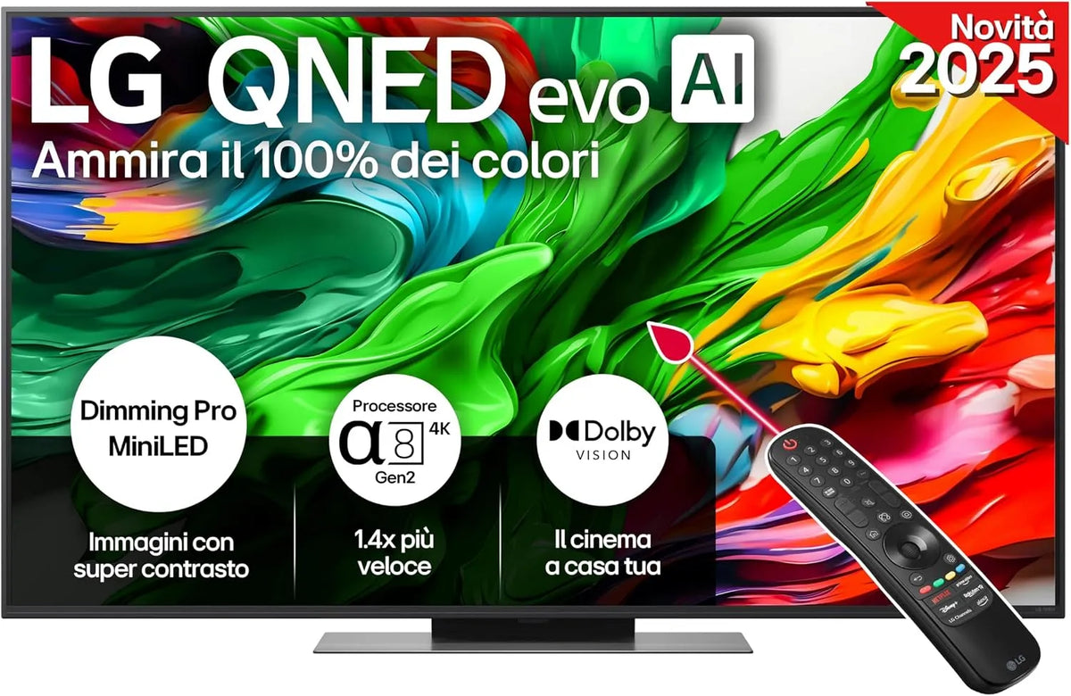 LG QNED86 Smart TV, 55 pollici, televisore, 4K UHD, Serie QNED86 2025 Smart TV 4K - 55QNED86A6A