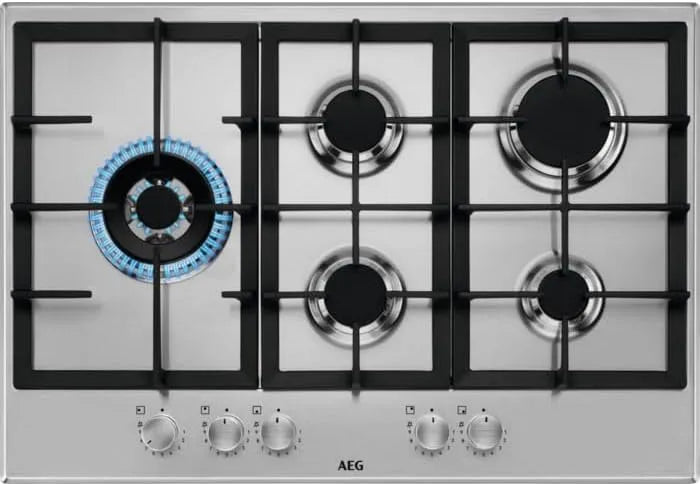 AEG HGB75520SM Piano cottura a gas, 75 CM, stretto, acciaio inox, fornello a gas