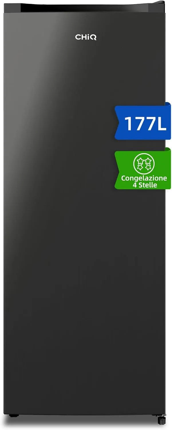 Freezer Verticale 177L Low Frost Acciaio Nero, CHiQ CSD208D4E