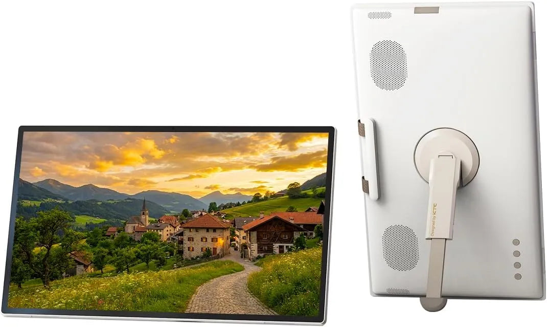 Monitor 1080p 8MP, 25 pollici, portatile, touch, Android OS, pannello IPS, USB, Android 14, Altoparlanti & Fotocamera 8MP, Batteria Integrata