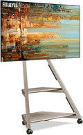 Smart TV, 65 pollici, televisore, Artistico Eiffel 32-65', FITUEYES Supporto TV Pavimento con 2 Ripiani