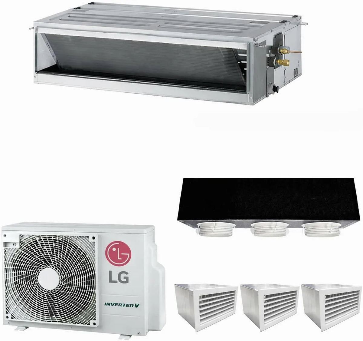 Condizionatore, Inverter, NA0, CM18F, Condizionatore Canalizzato Econo18000 BTU Inverter R32 A++ con Kit Plenum 3 uscite
