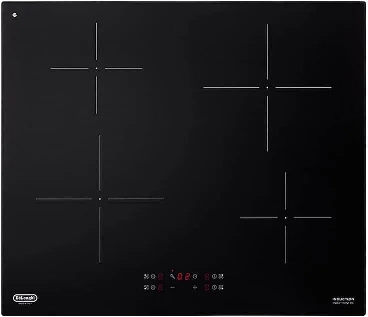 Piano cottura a induzione, 4 fuochi, piastra a induzione, nero, De Longhi PIN 62