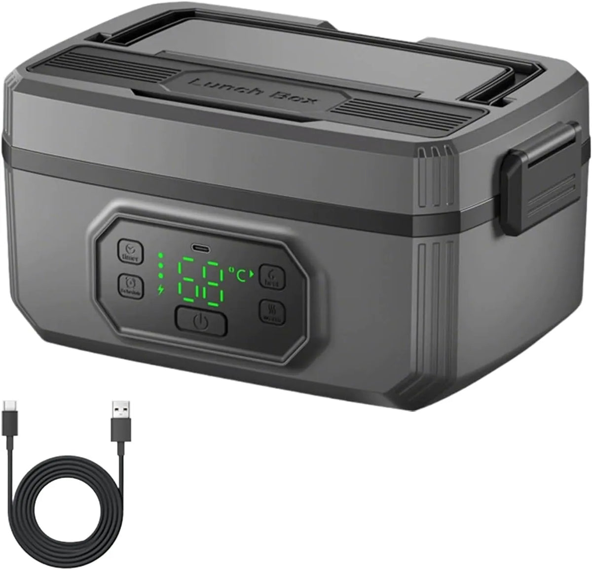 Prodotto portatile, Contenitore per il pranzo elettrico con batteria, riscaldato, per adulti, ricaricabile, autoriscaldante, con controllo del tempo e