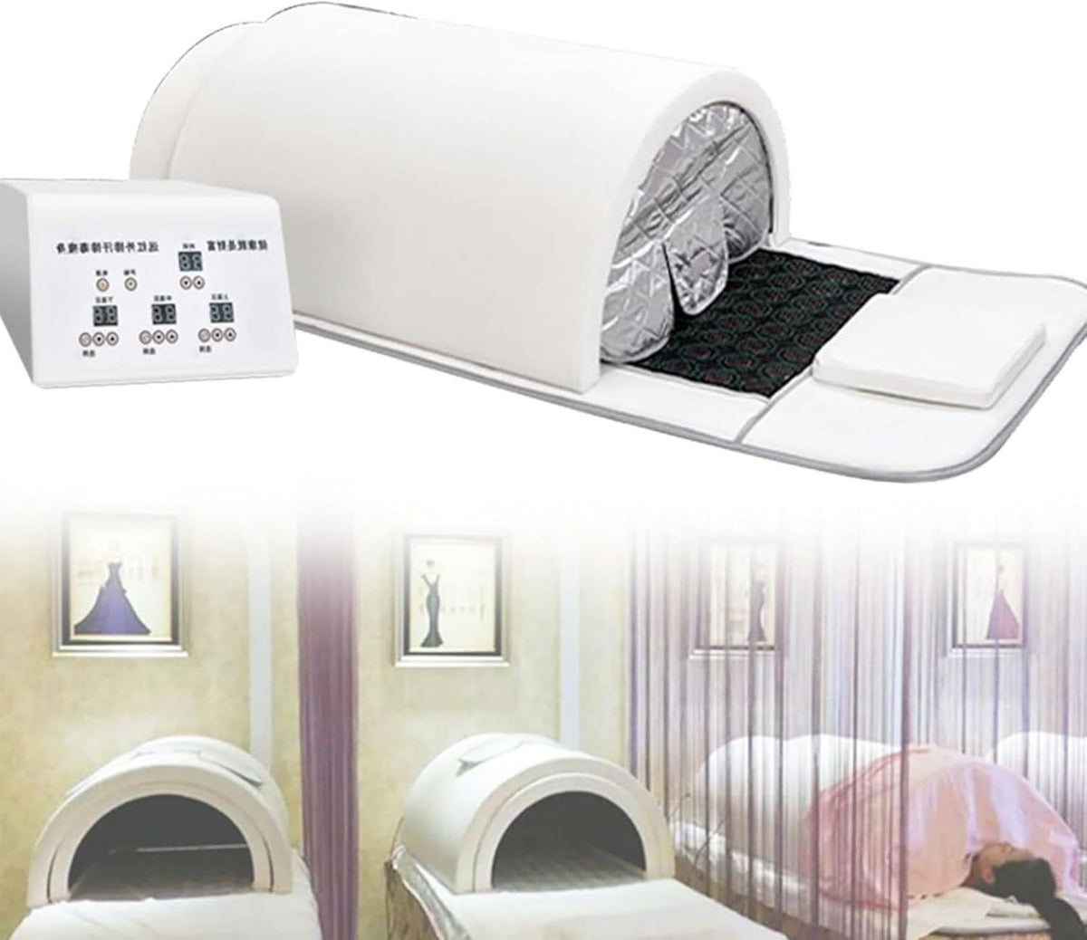 Sauna a vapore portatile - infrarossi lontani, girevole, design portatile, bianco