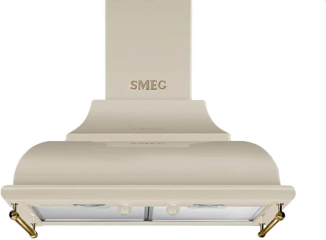 Smeg KC16POE Cappa aspirante, 788 m3/h, cappa da cucina, montaggio a parete, Smeg KC16POE Cappa aspirante a parete Oro 788m3