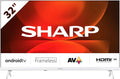 Sharp 32FH2EA Smart TV, 32 pollici, televisore, Android OS, bianco, AUDIO DOLBY DIGITAL+, DTS HD, 5905683270304, IT', WHITE, FRAMELESS, CHROMECAST