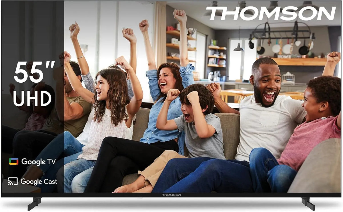 Google 55UG4S14 Smart TV, 55 pollici, televisore, 4K UHD, HDR, audio Dolby, HDMI, Wi-Fi, Bluetooth, HDR10, Triple-Tuner, 139cm, CI+, A+ Pannello