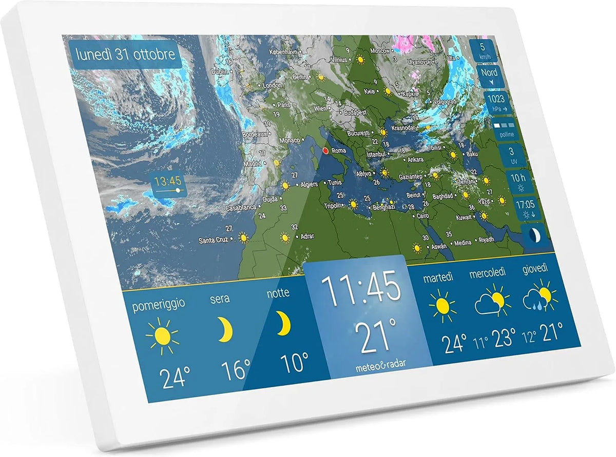 Prodotto Stazione meteorologica wireless per interni, meteo & radar home 2, Facile da usare, previsioni del tempo su display a colori, allerte meteo