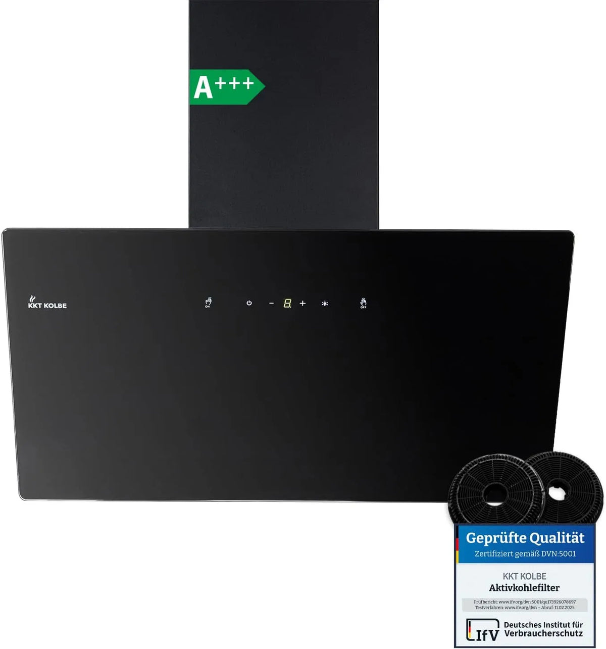 Cappa aspirante BASE6004S, 60 cm, cappa da cucina, inclinata, nero, KKT KOLBE Cappa aspirante inclinata BASE6004S