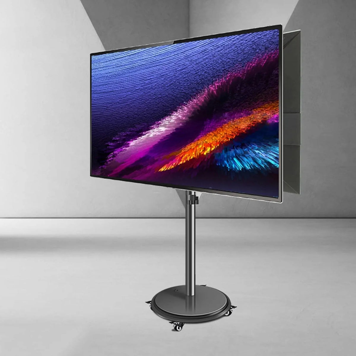 Monitor, 55 pollici, ruote di trasporto, HYJYGM Carrello televisivo Mobile su Ruote, Supporto per Pavimenti TV con Monte Girevole Si Adattano a