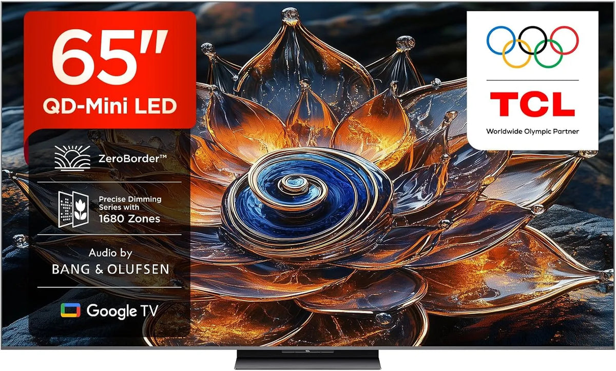 TCL 65Q8C 4.500nit Smart TV, 65 pollici, televisore, 4K UHD, HDR, ZeroBorder, Smart TV QD‐Mini LED 4K HDR10+ da 65'